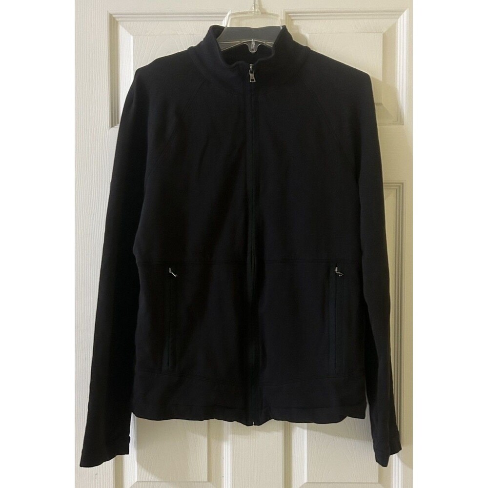 Elie Tahari Black Women’s Jacket Fits Like L Ribbon Trim Casual Stretch Comfort